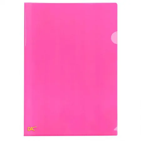 Pasta em L A4 Rosa Neon 910PP/RS pacote com 10 unidades - Dac