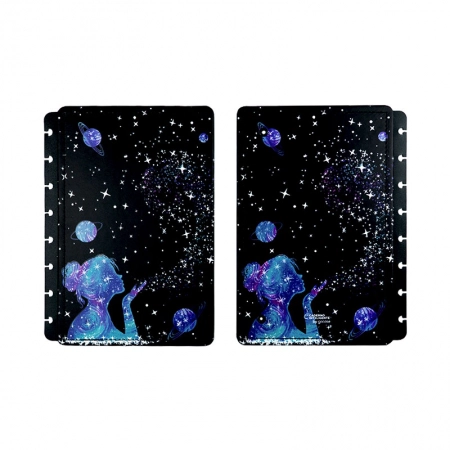 Capa e contra-capa A5 Poeira das Estrelas by Gocase CICA2098 - Caderno Inteligente
