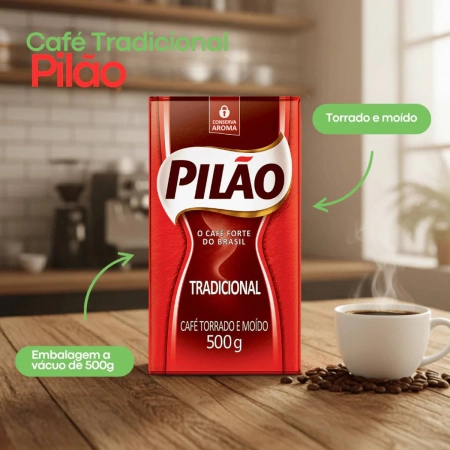Café em Pó Tradicional 500g vácuo - Pilão