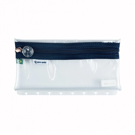 Estojo escolar Crystal BT Azul CIEI1017 - Caderno Inteligente