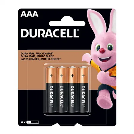Pilha alcalina palito AAA - com 4 unidades - Duracell