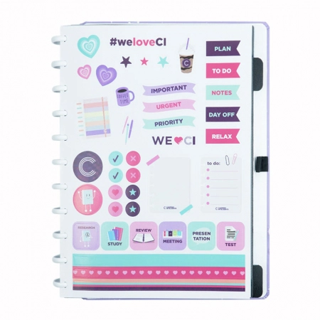 Caderno inteligente grande Purple Galaxy by Gocase - CIGD4163