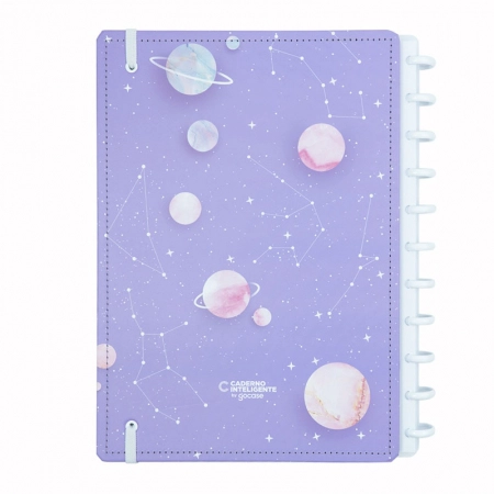 Caderno inteligente grande Purple Galaxy by Gocase - CIGD4163