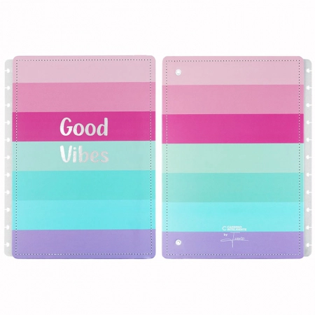 Capa e contra-capa grande Good Vibes by Indy CICG4143 - Caderno Inteligente