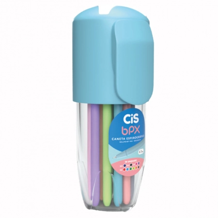 Caneta esferográfica 0.7mm BPX com 18 cores Azul - Cis