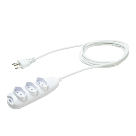 Extensão elétrica 3 tomadas 3 pinos 10A 5 metros Branca 3005 - Intelbras