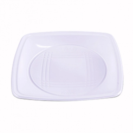 Prato quadrado médio branco simples - 8062 - com 10 unidades - Prafesta