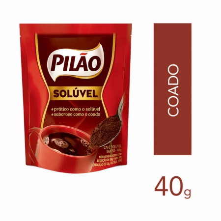 Café Solúvel Coado em Pó sachê 40g Pilão
