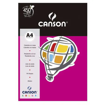 Papel Color Vivaldi A4 120g rosa escuro - com 15 folhas - Canson