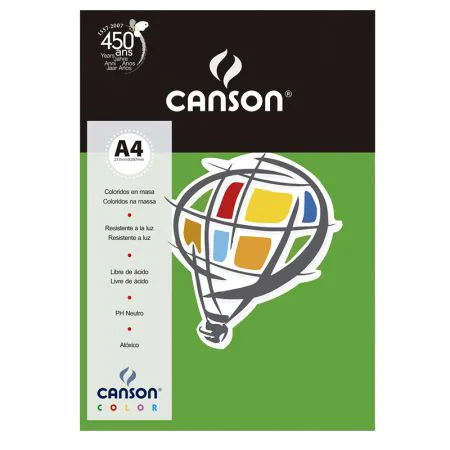 Papel Color Vivaldi A4 120g verde escuro - com 15 folhas - Canson
