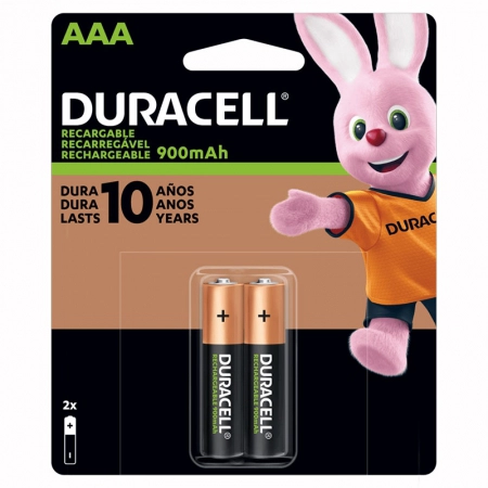 Pilha recarregável AAA 900mah com 2 unidades - Duracell