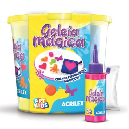 Geleia mágica Big Balde com 4 cores sortidas e 7 moldes 47005 - Acrilex