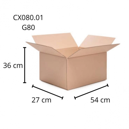 Caixa de papelão multiuso G80 54X27X36cm - Scrity