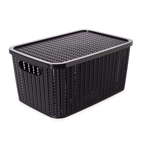 Caixa organizadora retangular Preta 8L 8008 - Plasútil