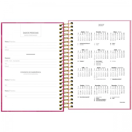 Agenda executiva espiral diária 1/4 Spot Feminina 187x129mm 2027 - Tilibra