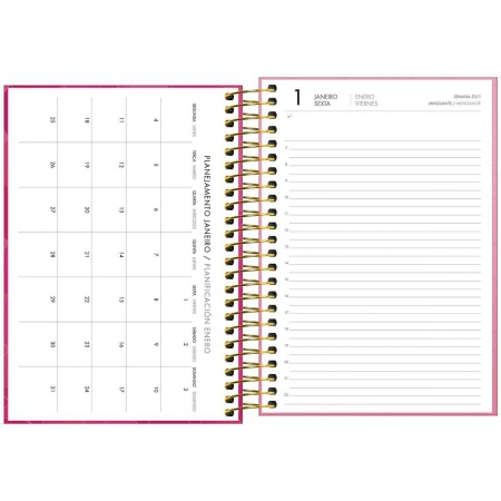 Agenda executiva espiral diária 1/4 Spot Feminina 187x129mm 2027 - Tilibra