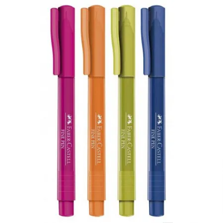 Caneta hidrográfica Fine Pen Colors FPB/ES2ZF com 4 unidades - Faber-Castell