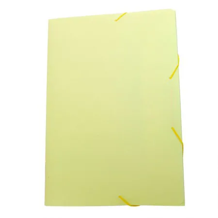 Pasta com aba elástico ofício - Linho Serena - amarelo pastel - 0246.AP - Dello