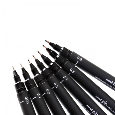 Caneta Nankin Uni Pin fine line 0.8 - Preto - Mitsubishi