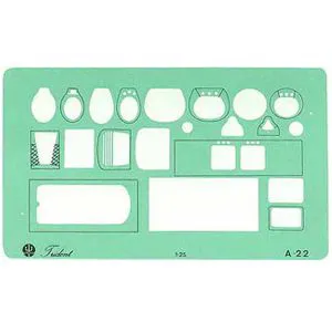 Gabarito arquitetura sanitários A-21 - Trident