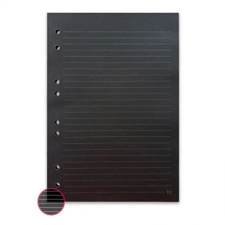 Bloco para fichário colegial pautado Preto 8 furos 30 fls - Nali