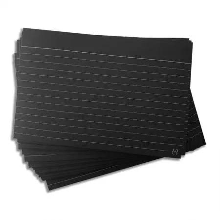 Ficha pautada preta 4x6 - pacote com 40 folhas - Nali