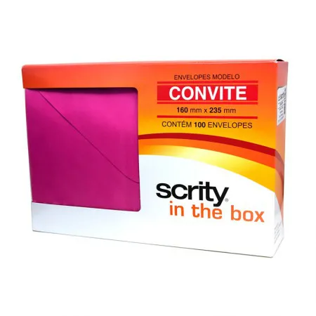 Envelope Color Plus Rosa Choque 160x235mm - caixa com 100 unidade - Scrity
