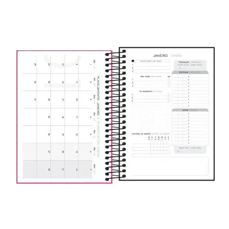 Agenda espiral diária capa plástica Cores Neon 2026 - Tilibra