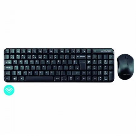 Teclado e mouse sem fio USB 2.4Ghz Preto multimídia - TC183 - Multi