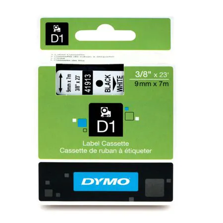 Fita para rotulador branca com escrita preta 9mm - 41913 - Dymo