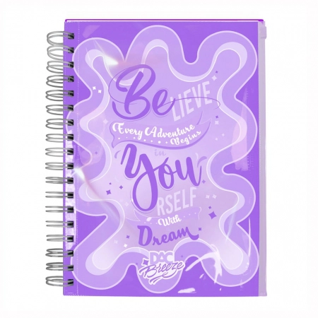 Caderno espiral capa dura colegial Smart 80 folhas 4676 Breeze Roxo - Dac