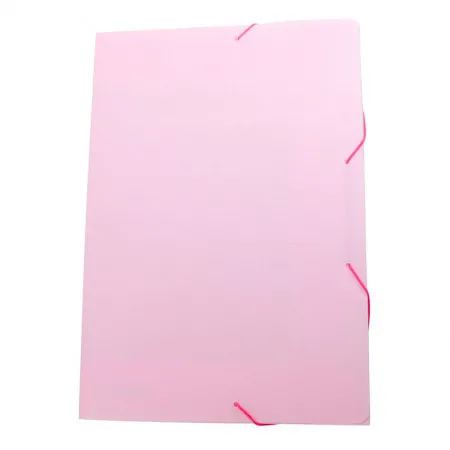 Pasta com aba elástico ofício - Linho Serena - rosa pastel - 0246.WP - Dello