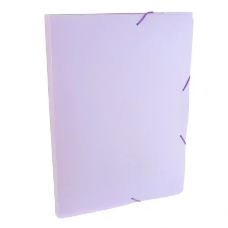 Pasta com aba elástico ofício lombo 20mm - Linho Serena - lilás pastel - 0247.LP - Dello