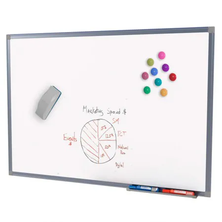 Quadro branco moldura de alumínio Magnético 90x120cm 8045 - Stalo