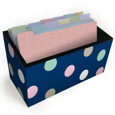 Fichário de mesa mdf com 12 divisórias Poá Azul 5564 - Fina Ideia