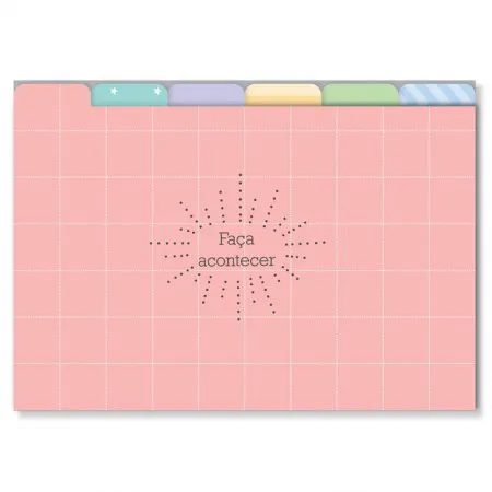 Refil divisórias coloridas para fichário de mesa 2442 - Fina Ideia