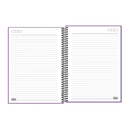 Caderno capa plástica universitário 1x1 80 folhas Neon Roxo - Tilibra
