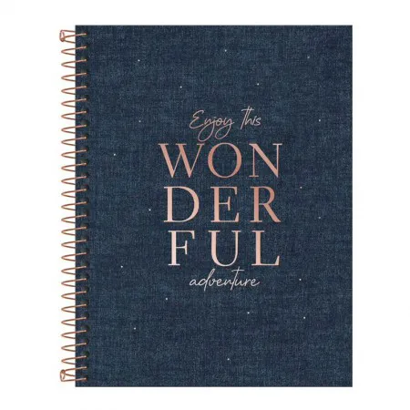 Caderno executivo capa dura colegial 80 folhas Cambridge Denim - Tilibra