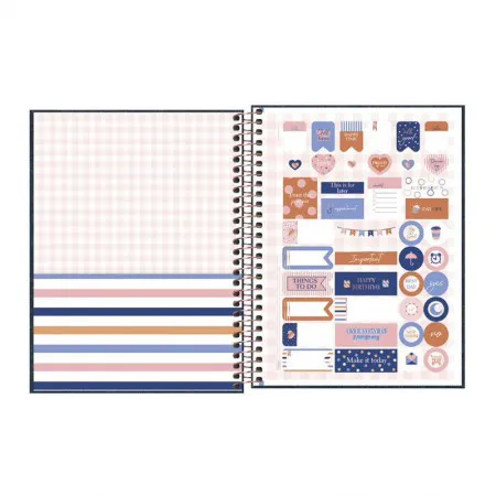 Caderno executivo capa dura colegial 80 folhas Cambridge Denim - Tilibra