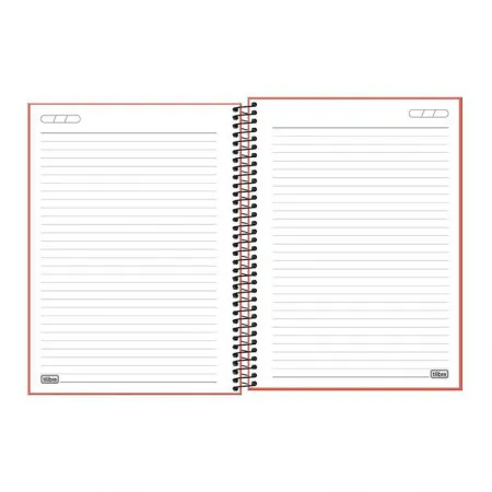 Caderno capa plástica universitário 1x1 80 folhas Neon Laranja - Tilibra