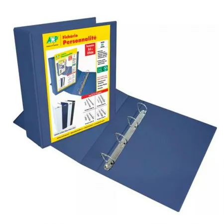 Fichário revestido com cristal oficio azul 75mm - 4750AZ - com 4 argolas - ACP