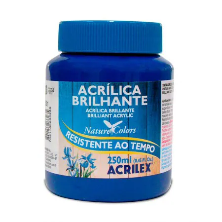 Tinta acrílica brilhante Azul Turquesa 250ml - 501 - Acrilex
