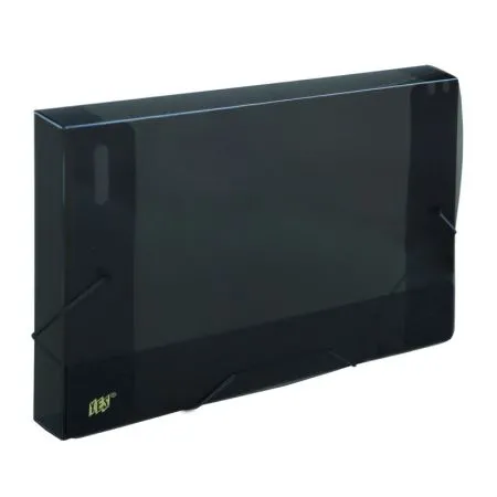 Pasta com aba elástico ofício lombo 30mm - transparente fumê - CX030S/FM - Yes