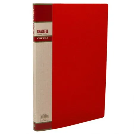 Pasta com grampo mola transparente ofício vermelha 911PS - Yes