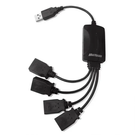 Hub de conexão USB 4 Portas Flexível 2.0 Preto - AC042 - Multi