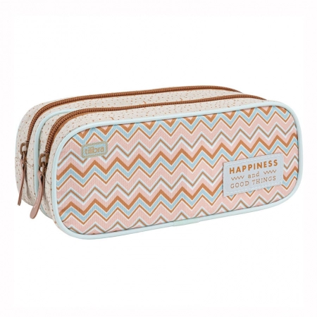 Estojo escolar duplo com zíper - 338265 - Académie Sunshine - Tilibra