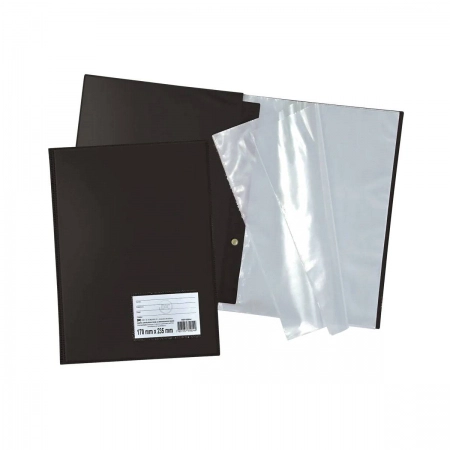 Pasta catalogo com visor 1/2 1026 Preto 10 envelopes plástico - Dac