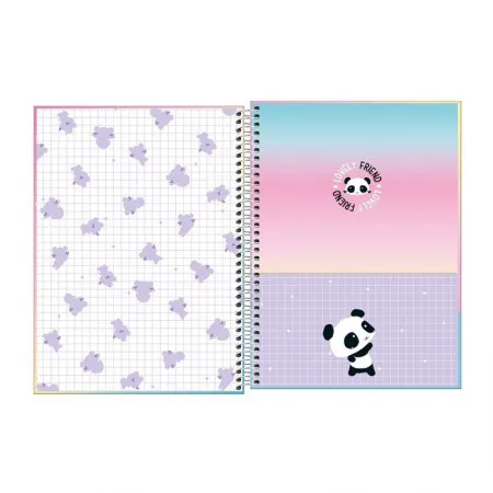 Caderno espiral capa dura universitário 1x1 80 folhas Lovely Friend - Tilibra