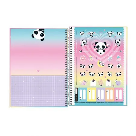 Caderno espiral capa dura universitário 1x1 80 folhas Lovely Friend - Tilibra