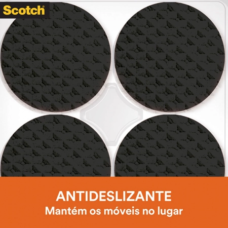 Protetor antideslizante Scotch quadrado preto Extra Grande 4 unidades - 3M